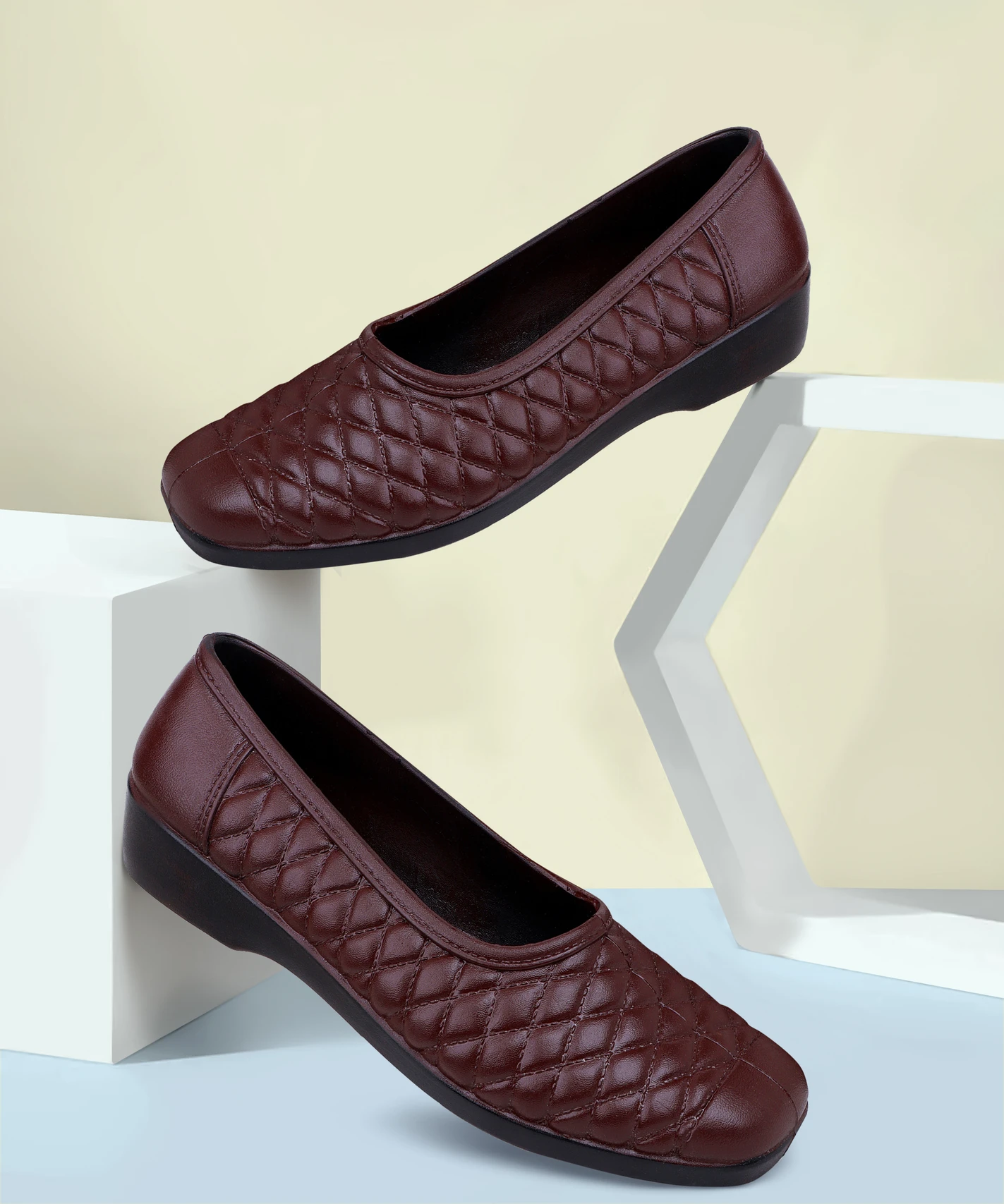 B3 Brown Quilted Flat — product shot